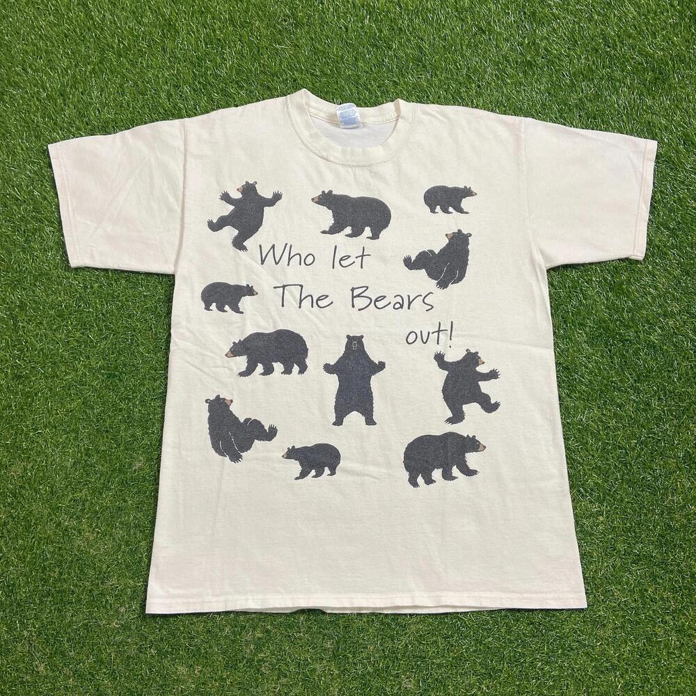80s Hatley Made In Canada Who Let The Bears Out Funny Saying Comical T Shirt